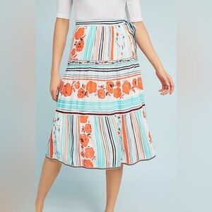 Anthropologie One September Frida Faux Wrap Skirt